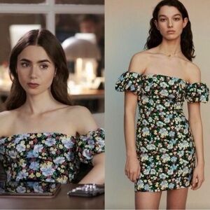 Maje Floral dress as seen on Emily in Paris, NWT, Size 3, size M in US sizing